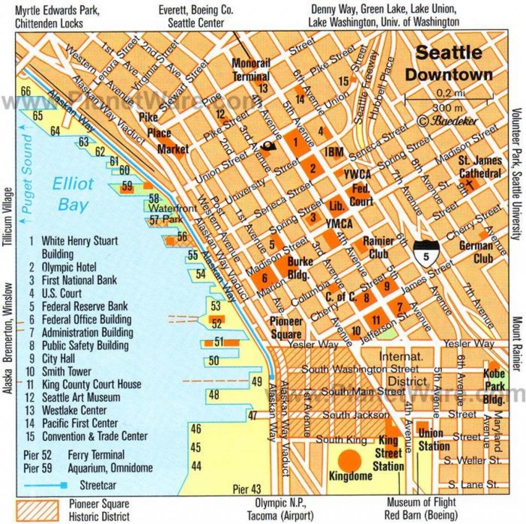 Downtown Seattle Walking Map - Walking Map Of Downtown Seattle - Printable Map Of Downtown Seattle