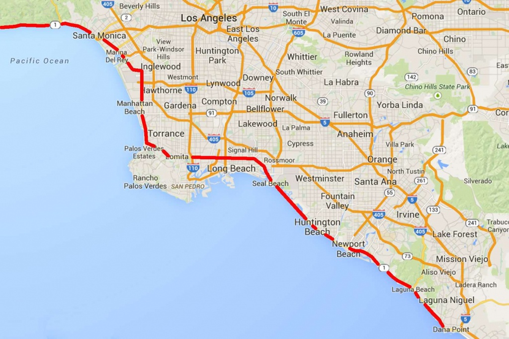 Drive The Pacific Coast Highway In Southern California - California Pacific Coast Highway Map