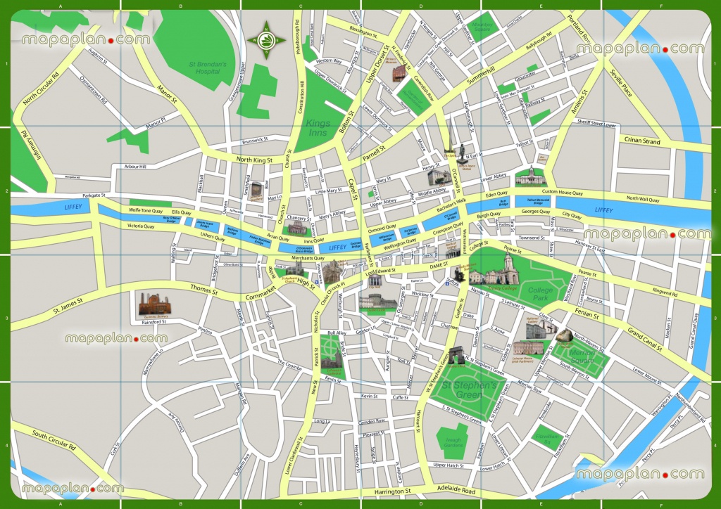 Dublin Map - Printable Walking Map Of Favourite Points Of Interest - Dublin Tourist Map Printable