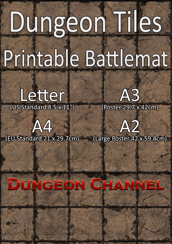 Dungeon Tiles - Printable Battlemat - Dungeon Channel - Printable D&amp;amp;d Map Tiles