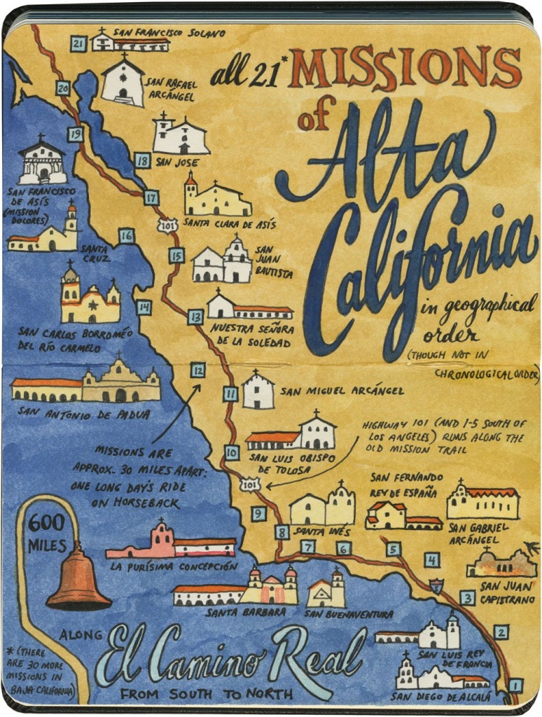Earlier This Year I Visited All 21 California Missions—And Created - California Missions Map
