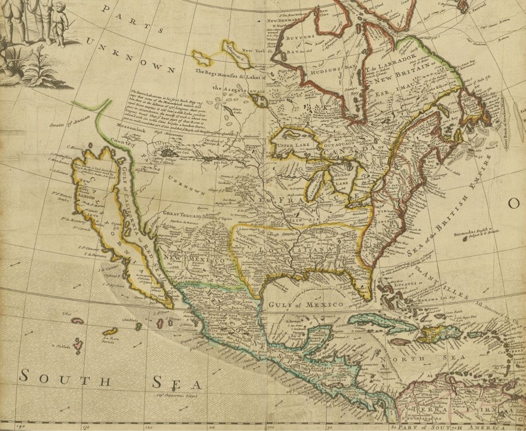 Early Map Of North America Depicting California As An Island - Early California Maps