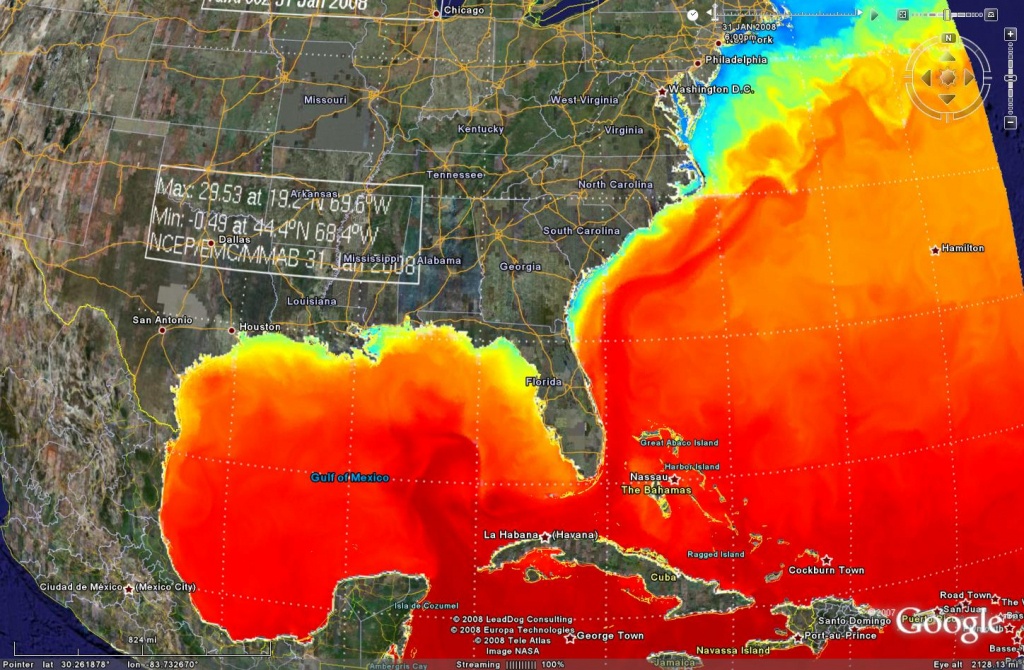 Earthnc | Weather And Tides - Florida Water Temperature Map