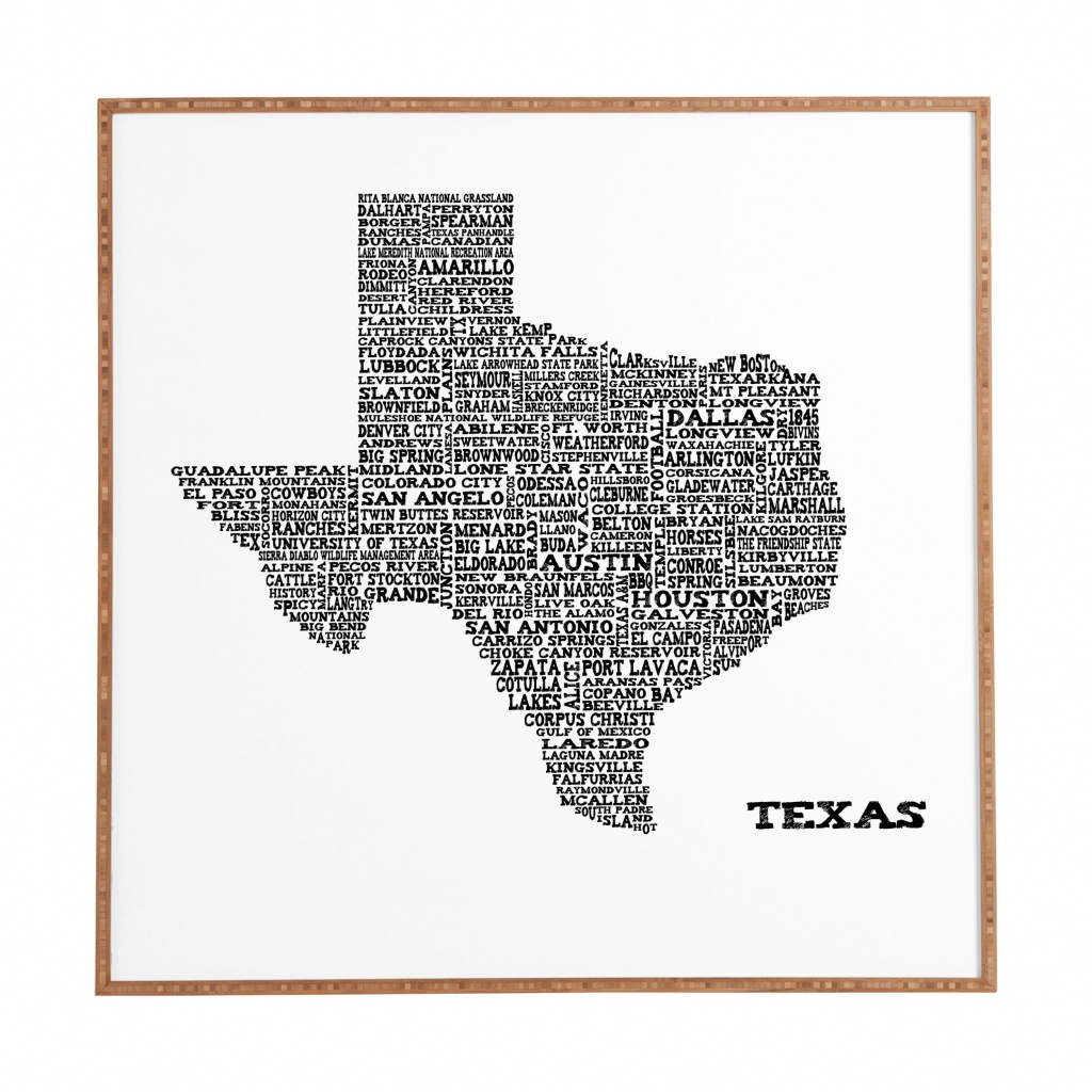 East Urban Home &amp;#039;texas Map&amp;#039; Framed Graphic Art &amp;amp; Reviews | Wayfair - Map Of Texas Art