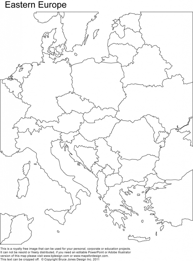 Eastern Europe Printable Blank Map, Royalty Free, Country Borders - Printable Blank Map Of Europe