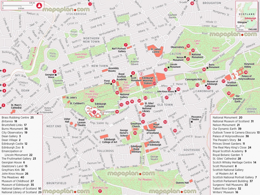 Edinburgh Maps - Top Tourist Attractions - Free, Printable City - Edinburgh Street Map Printable