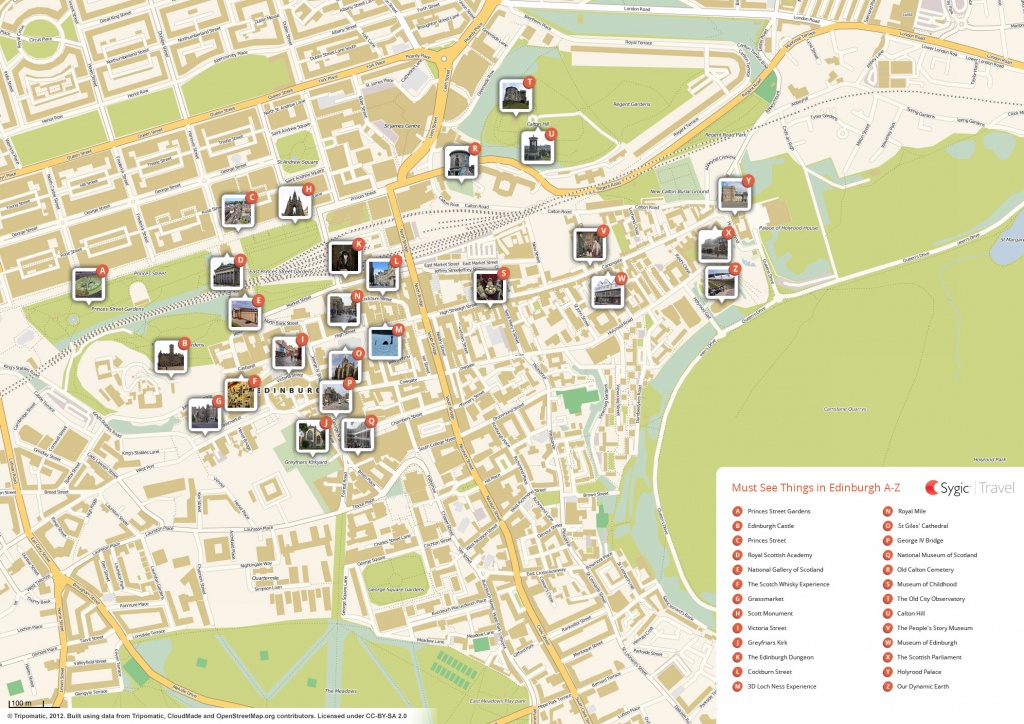 Edinburgh Printable Tourist Map | Sygic Travel - Edinburgh Street Map Printable