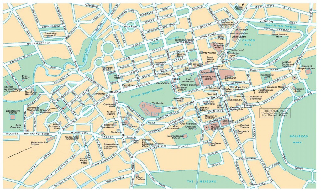 Edinburgh Street Map - Street Map Of Edinburgh (Scotland - Uk) - Edinburgh Street Map Printable