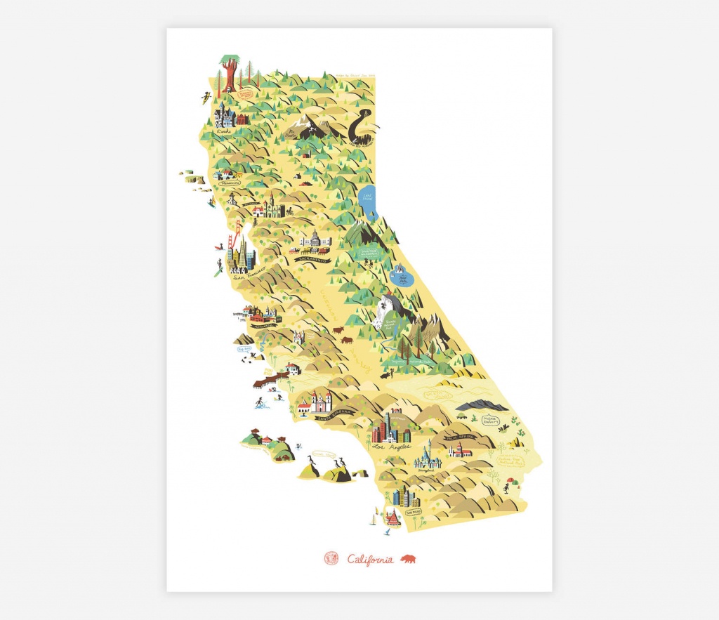 Edward Juan - State Of California At Buyolympia - California Map Art