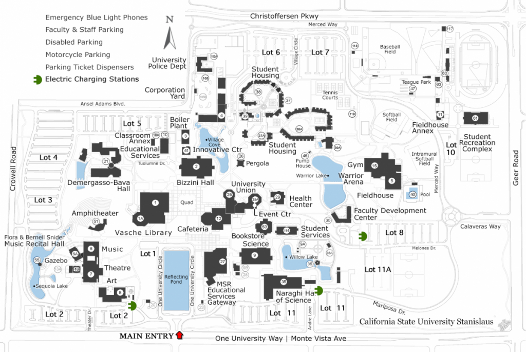 Electric Charging Stations | California State University Stanislaus - Charging Station Map California