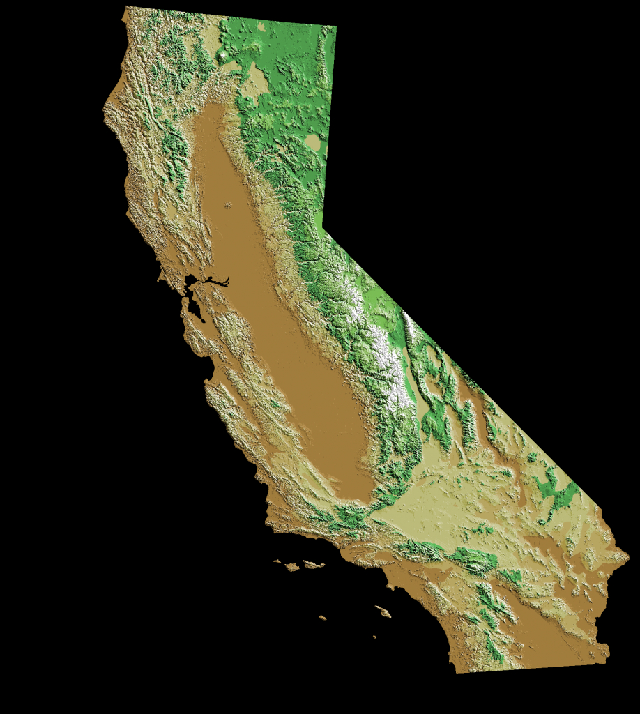 Elevation Map Of California, Usa - Mapsroom | Mapsroom - Relief Map Of Southern California