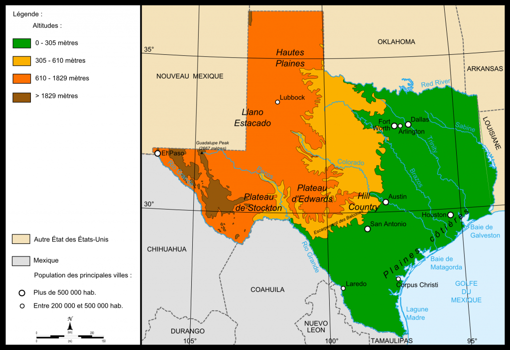 Elevation Map Of Texas | Kristen | Map, Texas, Diagram - Texas Elevation Map By County