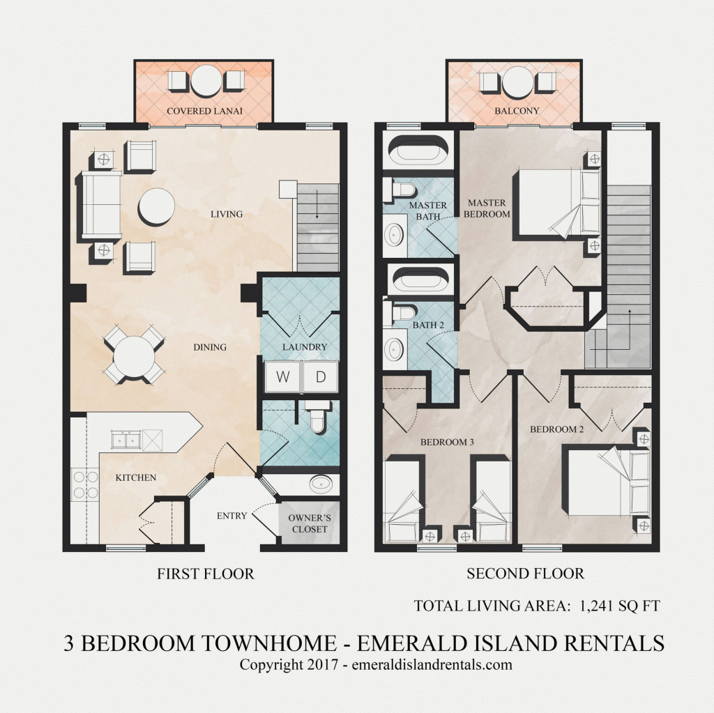 Emerald Island 3 Bed Villas Floor Plan - Emerald Island Florida Map