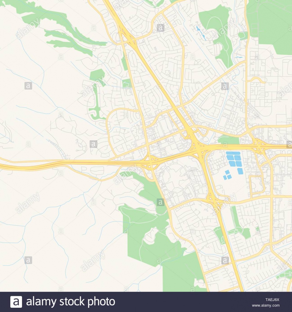 Empty Vector Map Of Dublin, California, Usa, Printable Road Map - Map Of Dublin California Area
