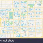 Empty Vector Map Of Pembroke Pines, Florida, Usa, Printable Road Map   Pembroke Pines Florida Map