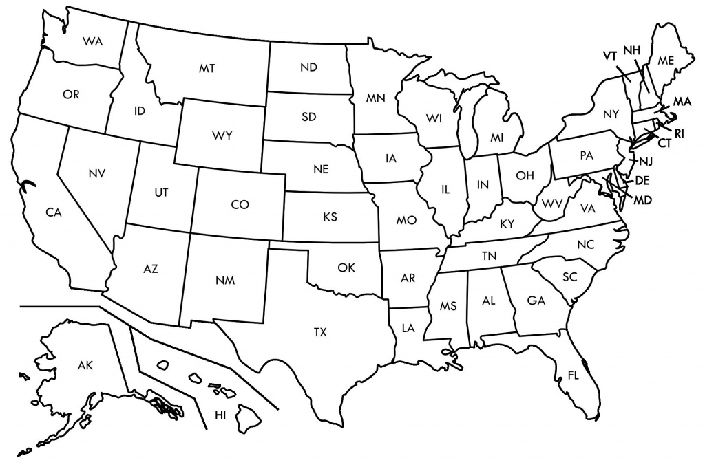 Enthralling Blank Ms Map Us Map Abbreviated States Blank U S Map - Free Printable Us Map For Kids