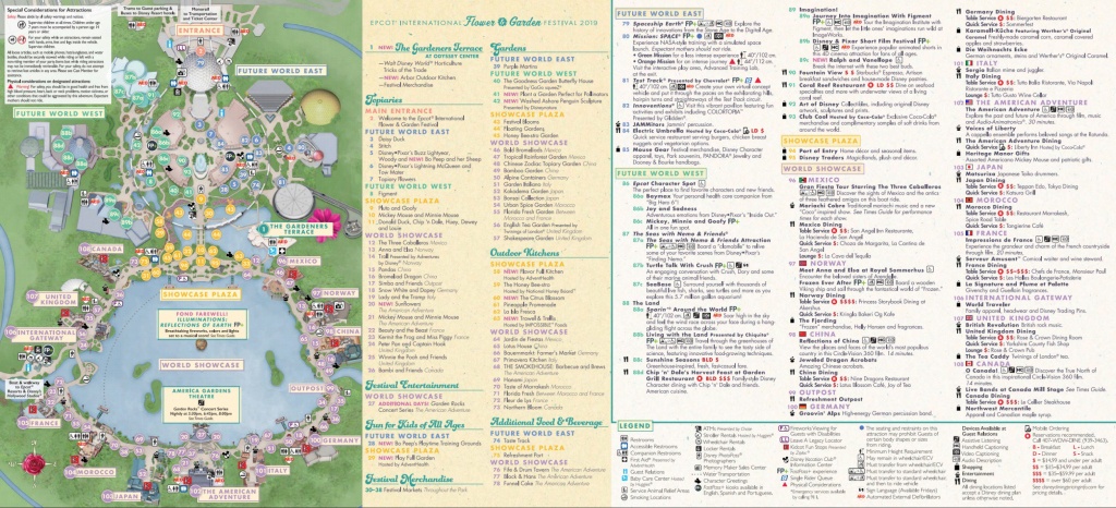 Epcot Flower &amp;amp; Garden Festival Map 2019 At Walt Disney World - Epcot Park Map Printable