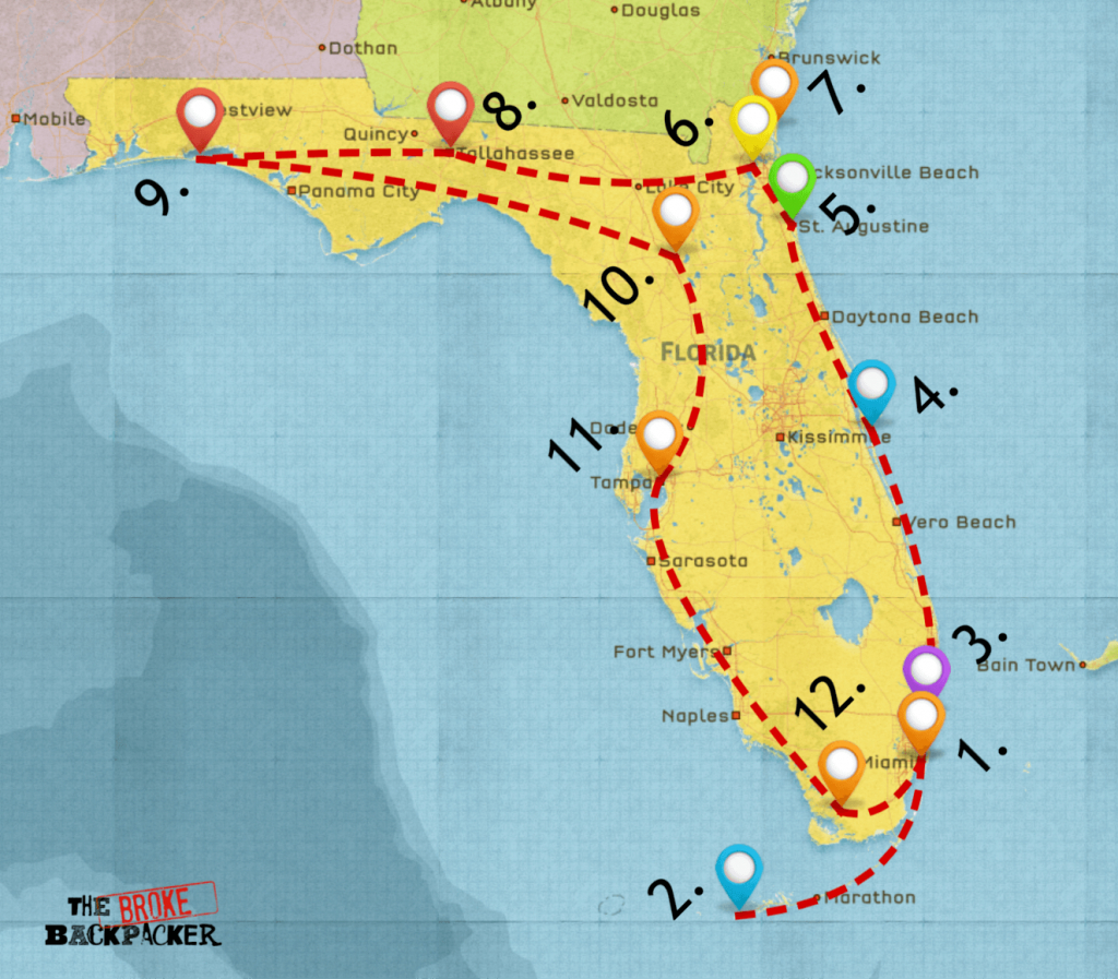 Epic Florida Road Trip Guide For July 2019 - Florida Travel Guide Map