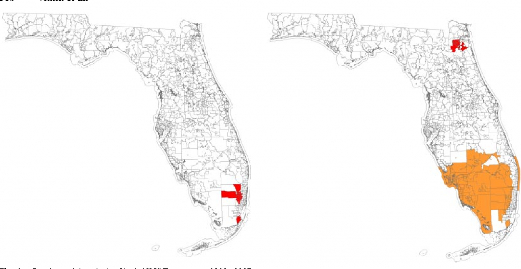 Epidemiologic Mapping Of Florida Childhood Cancer Clusters - Map Of Cancer Clusters In Florida