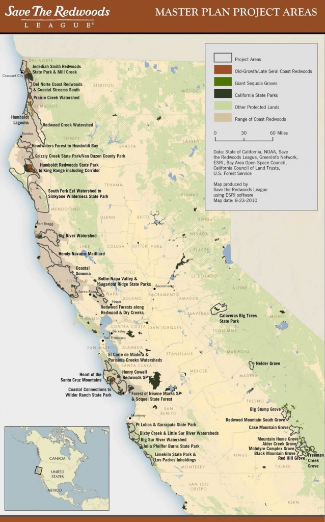Esri Arcwatch October 2010 - Conserving Earth&amp;#039;s Gentle Giants - Redwoods Northern California Map