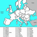 Europe Coloring Map Of Countries And Lists And Other Stuff   Blank Europe Map Quiz Printable