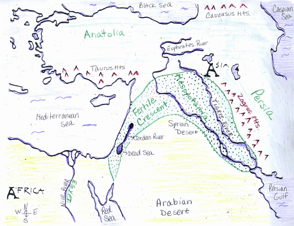 Fertile Crescent Map Color Week 1 Cycle 1 Geo Ancient Fertile 