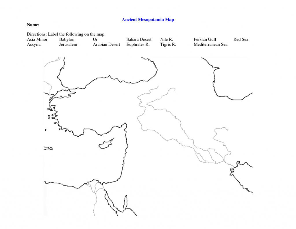 Fertile Crescent Map Worksheet - Google Search | World History 9 - Fertile Crescent Map Printable
