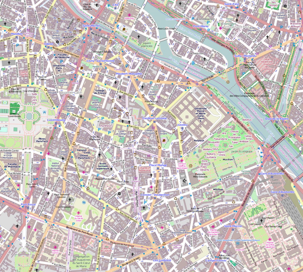 File:5E Arrondissement, Paris, France - Open Street Map - Paris Street Map Printable