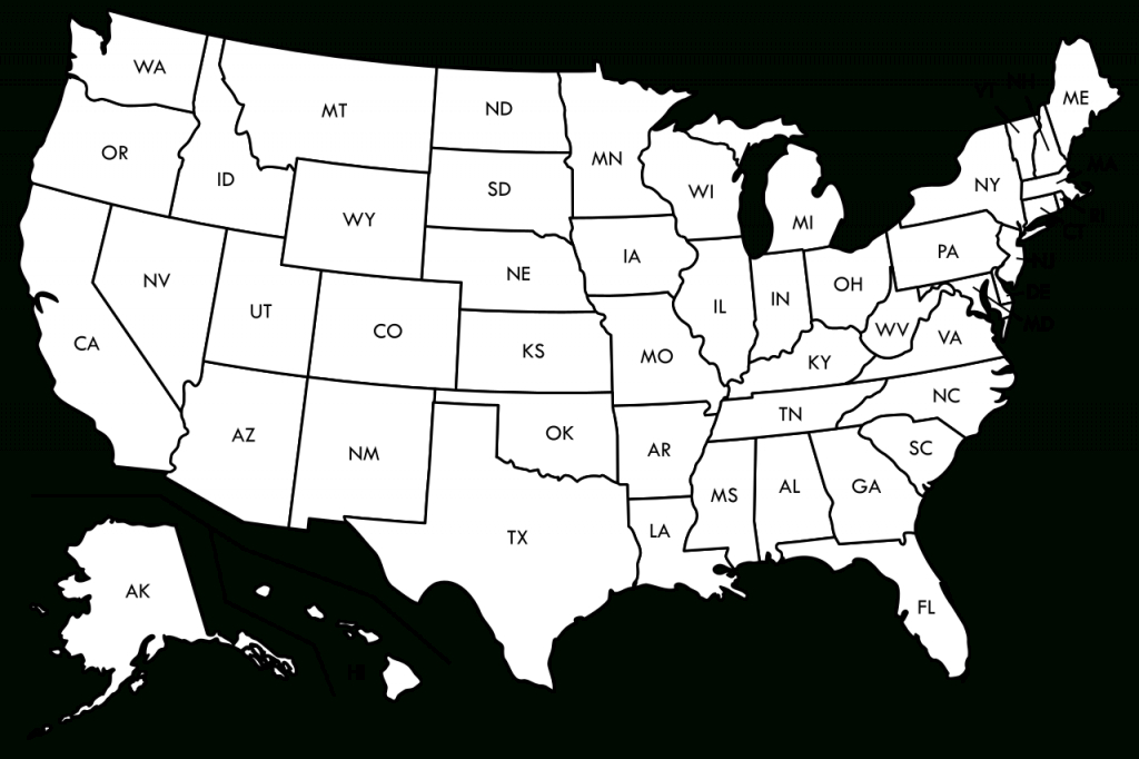 File:blank Us Map Borders Labels.svg - Wikipedia - Usa Map Printable Pdf