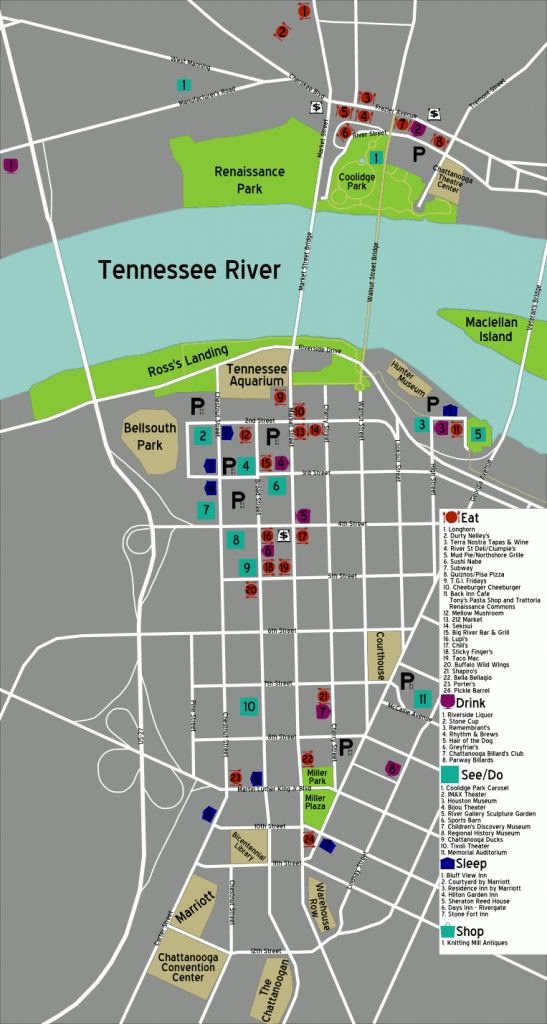 Printable Map Of Chattanooga