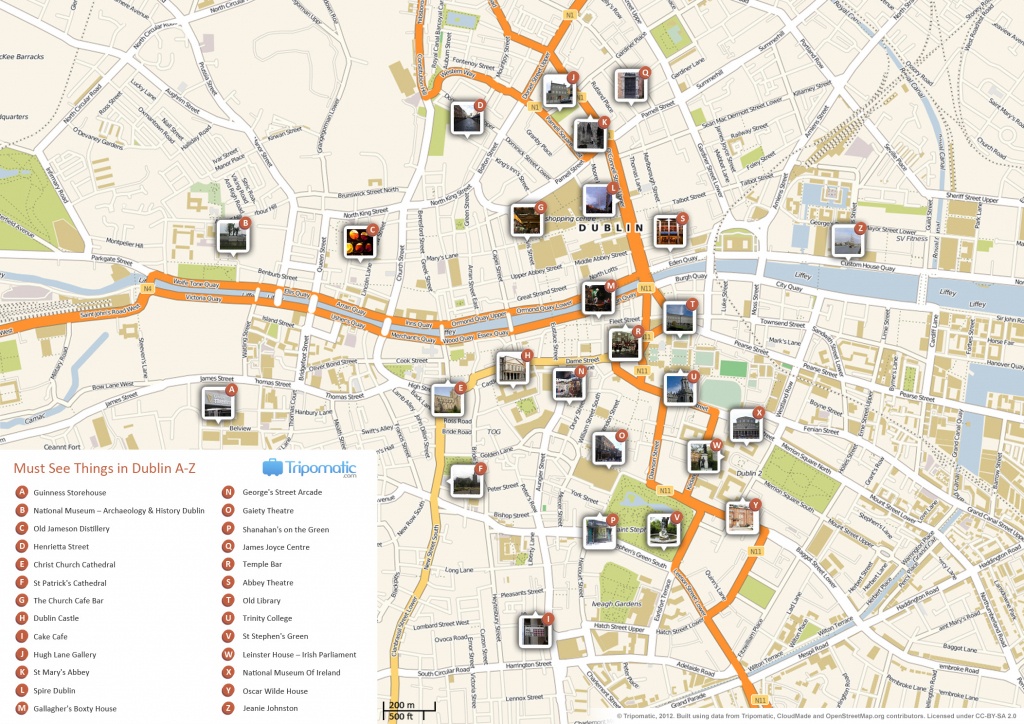 File:dublin Printable Tourist Attractions Map - Wikimedia Commons - Dublin City Map Printable
