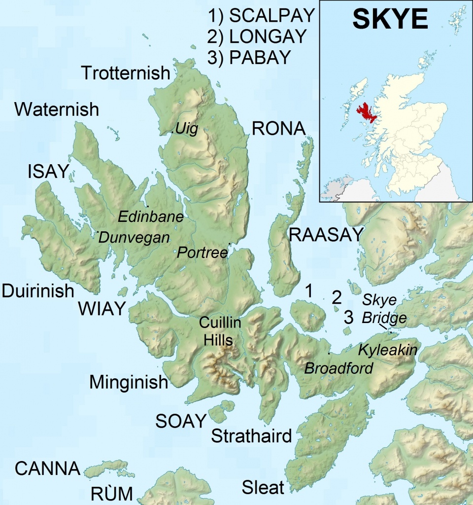 File:isle Of Skye Uk Relief Location Map Labels - Wikimedia Commons - Printable Map Skye