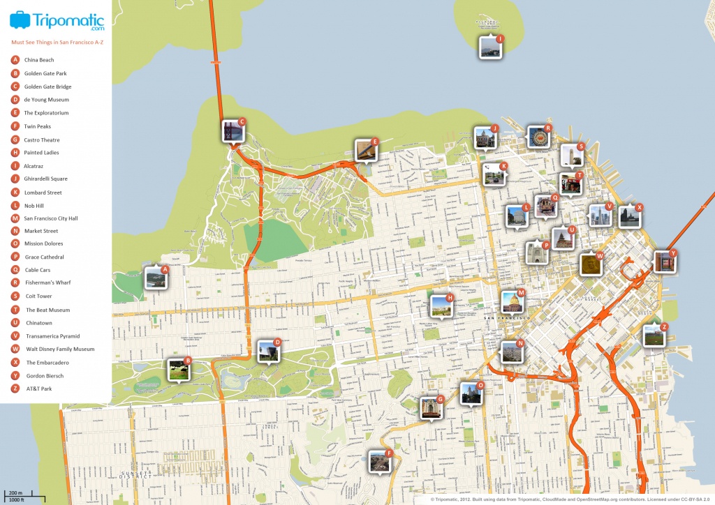 File:san Francisco Printable Tourist Attractions Map - Wikimedia - San Francisco City Map Printable