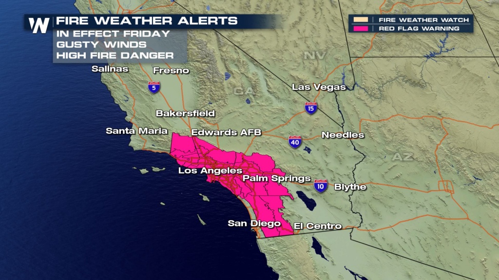 Fire Weather Warnings Issued For California Again - Weathernation - Fire Watch California Map