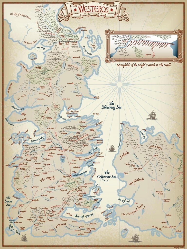 Firstly, This Very Clean, And Simple Map. In 2019 | Cause I&amp;#039;m A Nerd - Printable Map Of Westeros