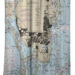 Fl: St. Petersburg Fl Nautical Chart Shower Curtain Map | Etsy   Florida Map Shower Curtain