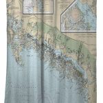 Fl: Ten Thousand Islands, Fl Nautical Chart Shower Curtain   Florida Map Shower Curtain