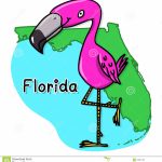 Flamingo Over Florida Map Cartoon Stock Illustration   Illustration   Florida Cartoon Map