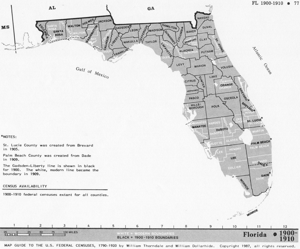 Florida Census Maps 1830 - 1920 - Florida Map 1900