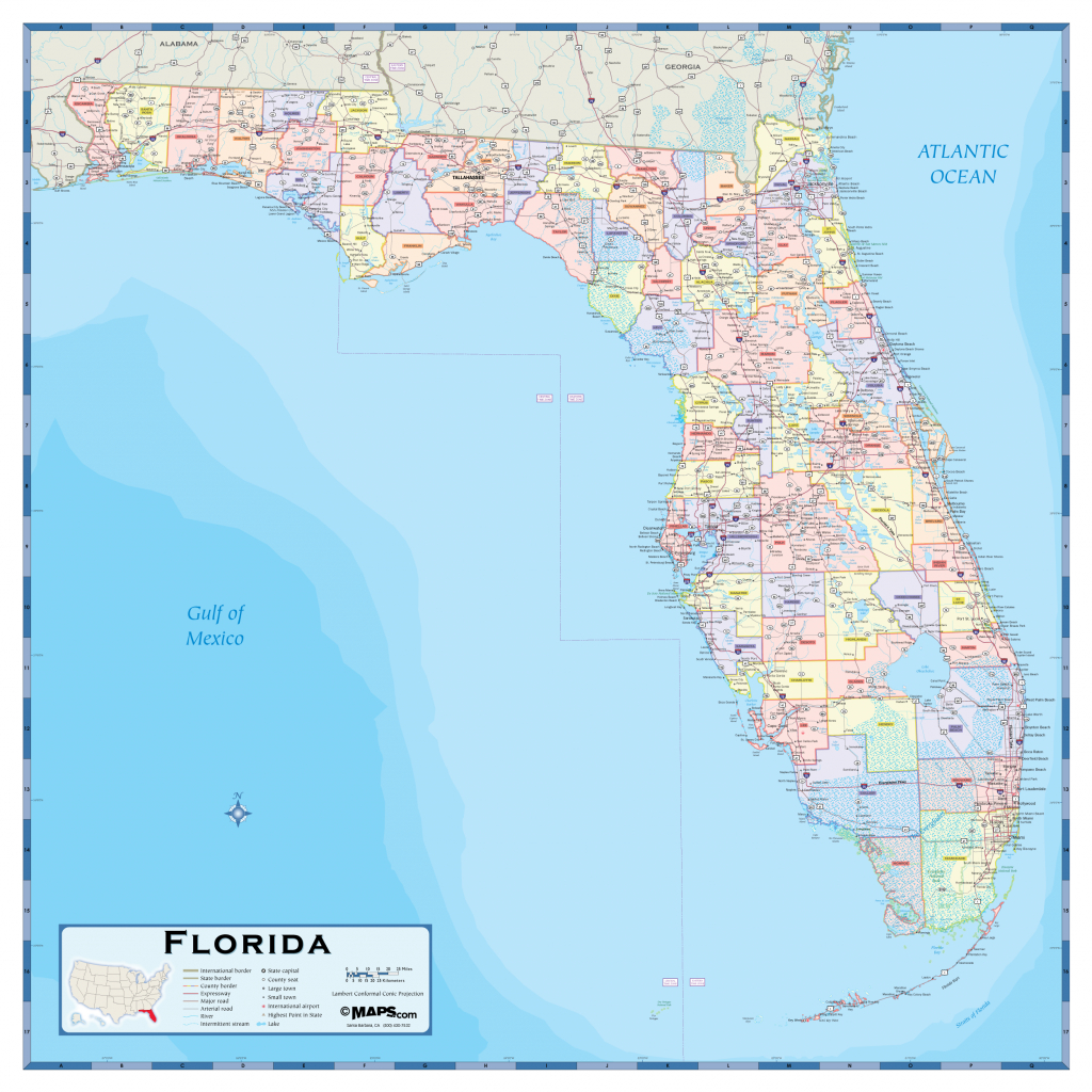 Florida County Wall Map - Maps - Giant Florida Map