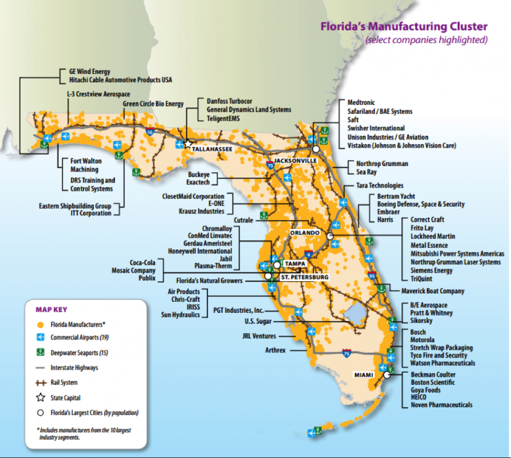 Florida Manufacts | Floridamakes - Florida Power Companies Map
