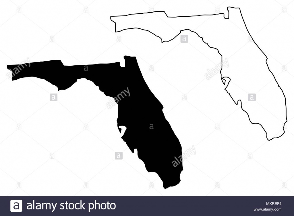 Florida Map Black And White Stock Photos &amp;amp; Images - Alamy - Florida Map Black And White