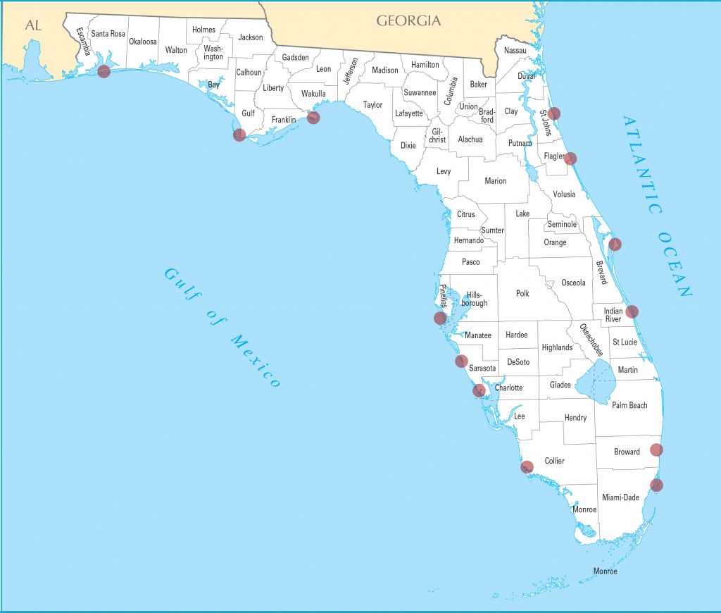 Florida Map Cities And Beaches And Travel Information | Download - Map Of Florida Cities And Beaches