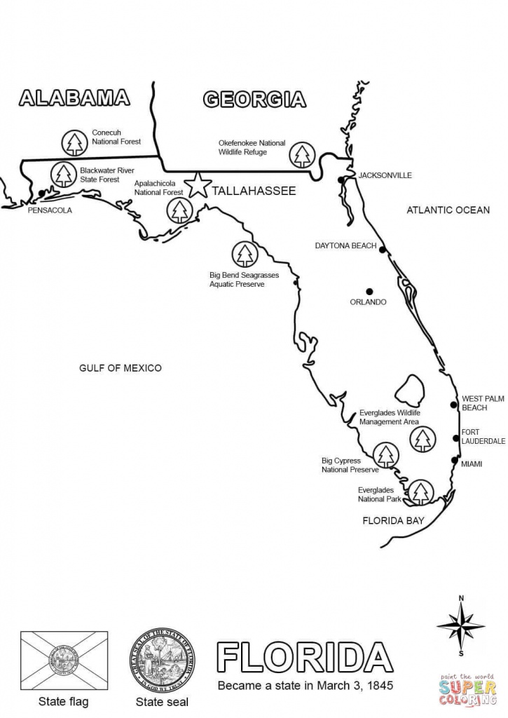 Florida Map Coloring Page | Free Printable Coloring Pages - Free Printable Map Of Florida