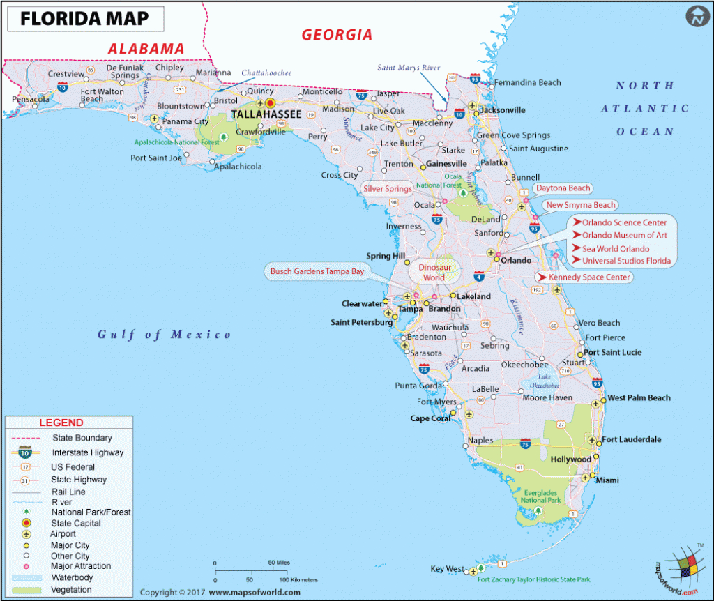 Florida Map | Map Of Florida (Fl), Usa | Florida Counties And Cities Map - Florida Destinations Map