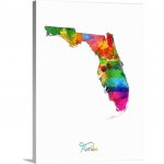 "florida Map"michael Tompsett Canvas Wall Art   Florida Map Artwork