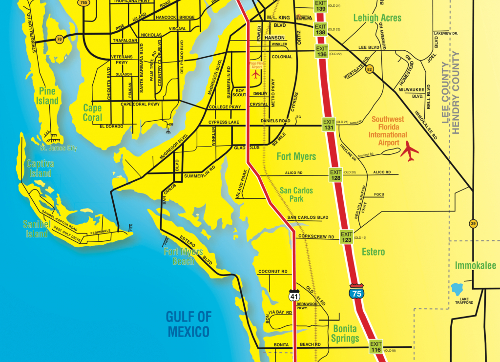 Florida Maps - Southwest Florida Travel - Fort Meyer Florida Map