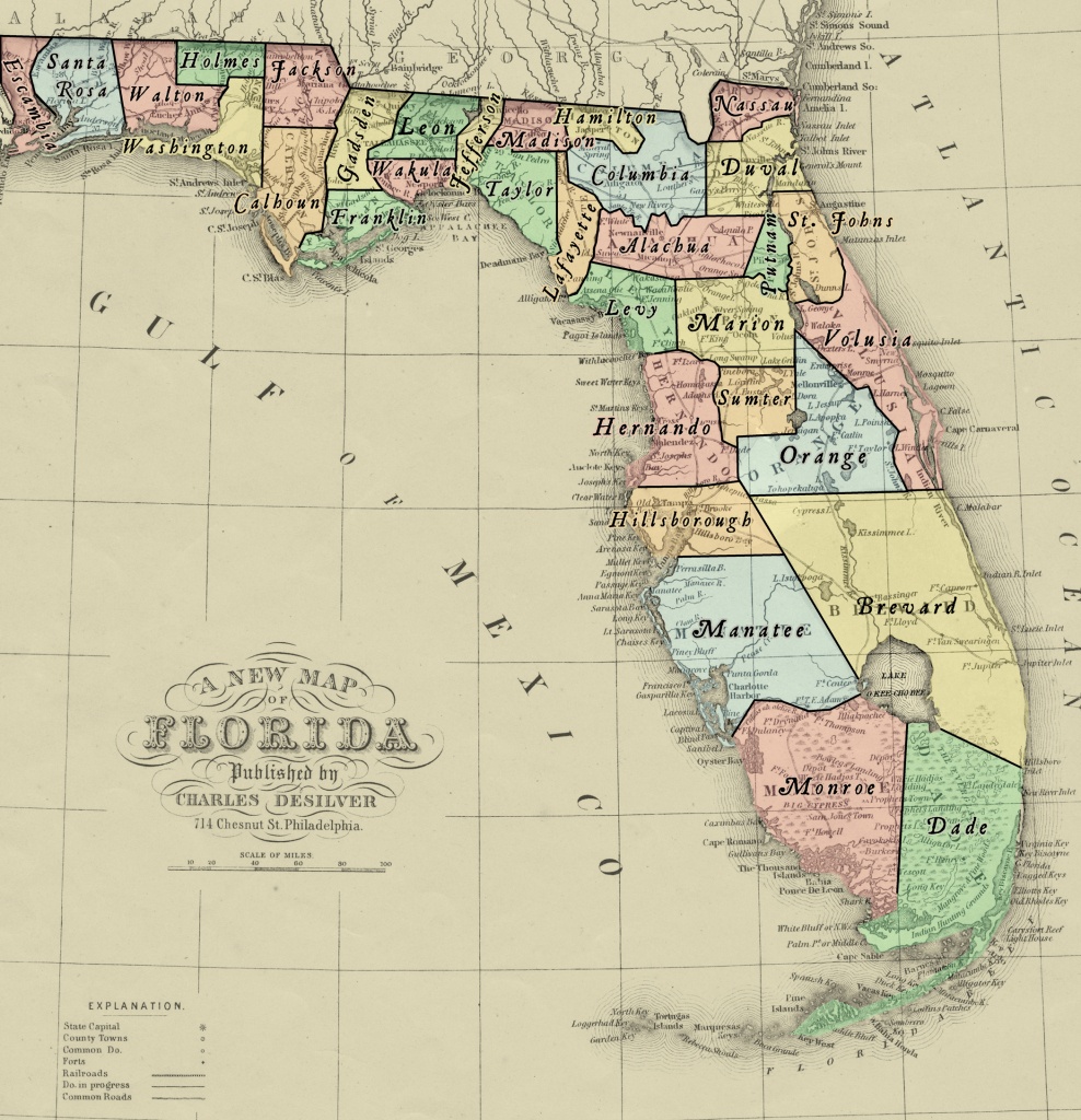 Florida Memory - Governor Milton Letterbooks - Map Of Florida Counties And Cities