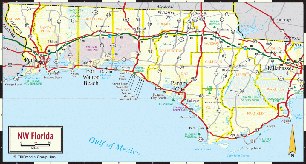 Florida Panhandle Map - Road Map Of North Florida