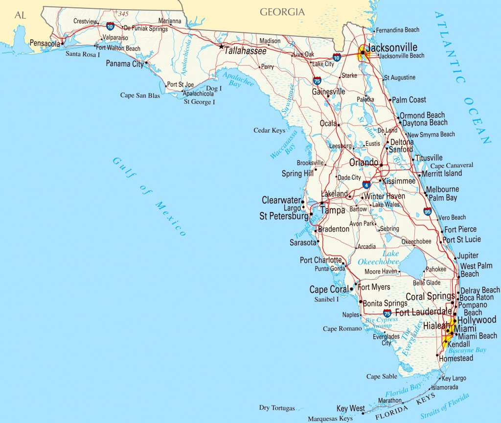 Florida Panhandle Map With Cities And Travel Information | Download - Florida Panhandle Map With Cities